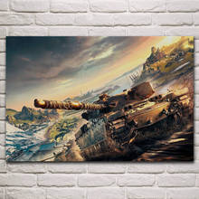 tank war wot grunge battle military fantasy fabric posters on the wall picture home art living room decoration KN507 2024 - buy cheap