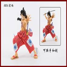 Figura de una pieza pirata de 23cm, figura de combate, Ver. Figura de acción de PVC intercambiable de manos y espadas, Kimono, Luffy, juguete de decoración 2024 - compra barato