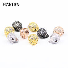 HGKLBB Zircon Copper Skull Copper Spacer Beads CZ Charms Loose beads for Jewelry making Fashion Pendant bracelet DIY Findings 2024 - buy cheap