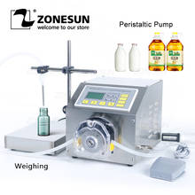 ZONESUN Digital Control Edible Olive Oil Juice Milk Coffee Liquid Peristaltic Pump Weighing Filling Machine For Drinks 2024 - buy cheap