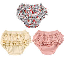 Kawgeett calças de verão bebê meninos, meninas, recém-nascidos dobráveis bloomers meninas padrão triângulo calças calças pp roupas 2024 - compre barato
