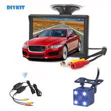 DIYKIT Wireless 5" Rear View Car Monitor Waterproof LED Night Vision Backup Rear View Car Camera for Parking Assistance System 2024 - buy cheap