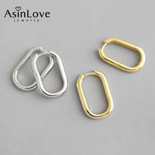 AsinLove Minimalist Geometric Elliptical Drop Earring Real 925 Sterling Silver Earrings for Women Unique Design Fine Jewelry 2024 - buy cheap