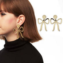 Gold Bow Pendant Acrylic Earrings for Women Men Big Long Statement Dangle Earrings Fashion Jewelry Accessories Resin Jewelry 2024 - buy cheap