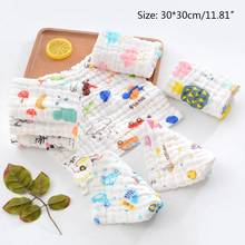 10 Pcs/Set Baby Muslin Washcloth with Printed Design Newborn Handkerchief Cotton Gauze Infant Face Towel Wholesale 2024 - buy cheap