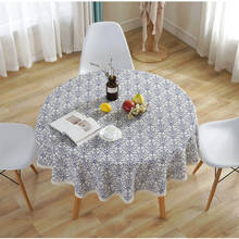 Blue Lace Tablecloth Round Cotten Linen with Tassel Dining Table Cover Mantel Mesa Coffee Table Table Cloth  Linen Tablecloths 2024 - buy cheap