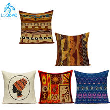 Almofadas decorativas caso estilo africano feminino meninas poliéster capa de almofada almofadas decoração para casa sala estar decoração 2024 - compre barato