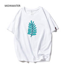 MOINWATER-camisetas con patrón de hojas para mujer, ropa de verano de algodón, manga corta, MT19120 2024 - compra barato