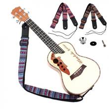 Correa ajustable para guitarra ukelele de 75-130cm, hebilla de cinturón de eslinga de estilo bohemio, de cuero y algodón, con cola de clavo 2024 - compra barato