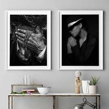 Украшение для дома черно-белая Ретро Красивая картина настенное искусство HD крутая печать современный постер холст Куадрос Модульная картина для подарка 2024 - купить недорого