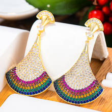 GODKI ICEDOUT-pendientes de cadena con arcoíris para mujer, joyería nupcial, fiesta de boda, Dubái, joyería 2024 - compra barato