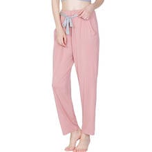 Ropa de dormir de algodón elástico para mujer, pantalones de pijama holgados con cinturón, para primavera y otoño, 3XL-7XL 2024 - compra barato