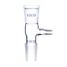 24/29,Gas Inlet Adapter with hose connection, Both Ground joint,Lab Glassware 2024 - buy cheap