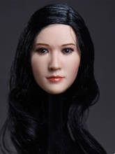 Cabeça feminina esculpida de cabelo preto, beleza asiática, cabeça de mulher, escultura de cabeça, cabeçote de 12 ", figura de ação, corpo em estoque, 1/6 2024 - compre barato