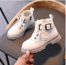 2020 autumn children's Martin boots children's winter girls kids non-slip leather ankle shoes student warm soft bottom zipper 2024 - buy cheap