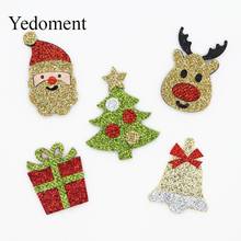 10PCS Glitter Leather Non-Woven Fabric For Hair Clips, Christmas Applique Patches DIY Craft Decoration Y19070301 2024 - buy cheap