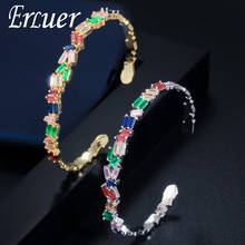 ERLUER Fashion Adjustable Cuff Bangle Bracelets For Women Girl colorful Zircon Crystal Bracelet Wedding Gift Jewelry Bangles 2024 - buy cheap