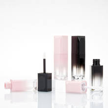 Tubos de brilho labial vazio gradiente 4ml, recipientes cosméticos diy cor-de-rosa de plástico abs para lábios, garrafas de batom, 1/5 unidades 2024 - compre barato