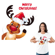 Heat Transfer Patches Christmas Deer Washable Diy Accessory Clothes Decoration Print On T-Shirt New Design Clothes Stickers 2024 - buy cheap