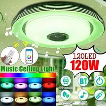 120LED Music Ceiling Light with Bluetooth Speaker 120W Dimmable Remote/APP Control AC110-220V 40cm Smart Round Home Ceiling Lamp