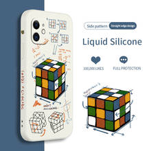 Funda de silicona líquida con patrón de cubo para iPhone, carcasa con dibujos animados para modelos 12, 13 Pro Max, 11, X, XS, XR, XSMAX, SE2020, 8Plus, 7Plus, 6, 6S Plus 2024 - compra barato