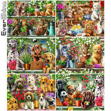 Evershine Diamond Painting Cat Cross Stitch Kit 5D DIY Diamond Embroidery Dog Animal Mosaic Full Layout Home Decoration Gift 2024 - buy cheap