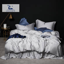 Liv-Esthete Women Noble Gray 100% Silk Bedding Set Pure Healthy Silk Duvet Cover Flat Sheet Pillowcase Bed Linen Set For Sleep 2024 - buy cheap