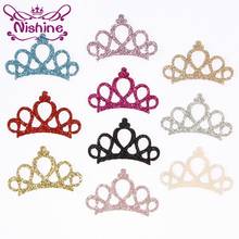 Nishine 30pcs/lot Mini Felt Shining Crown For Handmade Girl Headband Hairpin DIY Hair Accessories(Color:10 Colors) 2024 - buy cheap