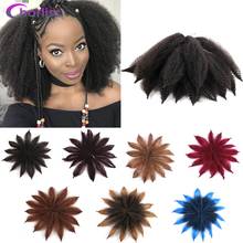 Afro Kinky Curl Bulk Crochet Braids Hair Synthetic Hair Extensions Chorliss Soft Brazilian Braiding Hair Brown Black 2024 - buy cheap