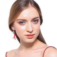 83XC-pendientes de gota de resina acrílica para niña, corales de esmalte rojo, Rama, joyería de moda 2024 - compra barato