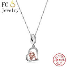 925 Sterling Silver Love Heart Mom And Daughter Are Frineds Pendant Necklace For Women Girl Chain Choker Trinket 2022 Fashion 2024 - buy cheap