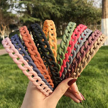 Ins Candy Color Hairband Plastic Chain Women Headband Non-Slip Girls Hair Hoop Simple Ladies Hair Accessories 2024 - buy cheap