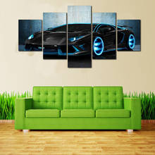 Printed Pictures Home Wall Artwork Modular Poster 5 Panel Super Car Paintings On Modern Canvas Living Room Decorative Framed 2024 - buy cheap