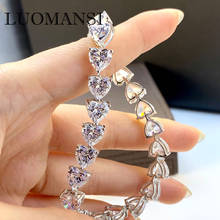 Luomansi 100% браслет из стерлингового серебра 925 пробы, натуральный Муассанит, браслет из драгоценных камней, Свадебная вечеринка, бриллиантовые высокие ювелирные изделия 2024 - купить недорого