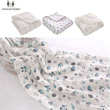 Muslin Baby Swaddle Blanket Newborn Wrap Babe Infant Swaddling Cotton Gauze Blanket Bed Quilt Bath Towel 110*150cm Two Layers 2024 - buy cheap