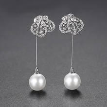 Long Drop Dangle Earring Butterfly Shape Fashion Jewelry Women Pearl Earrings Crystal Zircon Jewellery Bridal Gift Accessories 2024 - buy cheap
