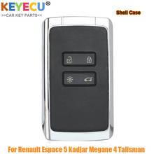 Keyecu-capa de chave inteligente de carro com controle remoto, para renault megane 5, megane 4, talisman 2016, 2017, 2018, 2019, 4 botões 2024 - compre barato