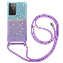 Glitter Strap Case For Samsung Galaxy S21 Ultra S20 Plus FE Note 10 Lite M51 A42 A31 S20FE Necklace Crossbody Shockproof Cover 2024 - buy cheap