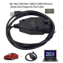 Herramienta de escaneo automático para coche, escáner automotriz con Chip FTDI, OBD2, Cable USB, VAG-COM, KKL 409,1, para Audi, Seat, Volkswagen, Skoda 2024 - compra barato