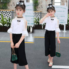 Children Clothing for Teenagers 2021 Summer Baby Girl Korean Cute Boutique Two Piece Suit White Red 4 6 8 10 12 Year Maid Outfit 2024 - buy cheap