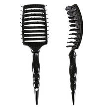 Nylon Detangle Hairbrush Women Hair Scalp Massage Comb Paddle Hair Brush Wet Hair Brush for Hairdressing Salon Black 2024 - buy cheap