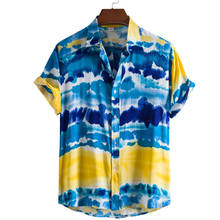 Camisa hawaiana de manga corta para hombre, Camisa informal de estilo Aloha para vacaciones en la playa, grafiti 2024 - compra barato