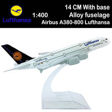 Airbus-modelo de A380-800 Lufthansa de 14CM, 1:400, avión con Base de aleación, avión, exhibición de juguetes, colección de recuerdos para adultos 2024 - compra barato