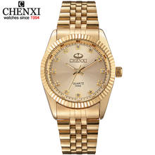 Chenxi-reloj analógico de acero inoxidable para hombre, cronógrafo de pulsera de cuarzo, color dorado, marca superior de lujo 2024 - compra barato