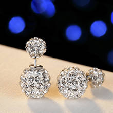 Новые роскошные серьги-гвоздики из стерлингового серебра 925 пробы с кристаллами для женщин, модные корейские ювелирные изделия для ушей 2024 - купить недорого