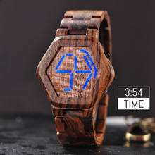 BOBO BIRD-Relojes de pulsera de madera LED para hombre, cronógrafo Digital único, con calendario de visión nocturna, de cuarzo, regalo 2024 - compra barato