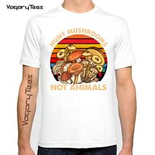 Funny vintage t shirt men 2021 Hunt Mushrooms Not Animal printed tshirt men 90s art aesthetic t-shirt male streetwear tops 2024 - buy cheap