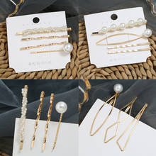 HOCOLE Imitation Pearl Hair Clips For Women Fashion Pearl Gold Metal Hairpins Female 2019 Korean Hairwear Jewelry Accessories 2024 - buy cheap