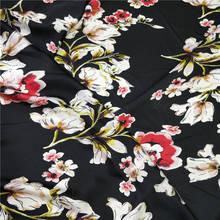 Tela de chifón satinada con estampado de flores, tela suave brillante a rayas, Material de seda crepé, Charmeuse 2024 - compra barato