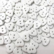 Botón de plástico con forma de corazón, accesorios de costura, lote de 50/100 Uds., 12mm, color blanco, PT43 2024 - compra barato